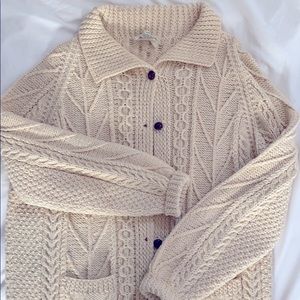 Vintage Sheila Handknits Fisherman Wool Cable Knit